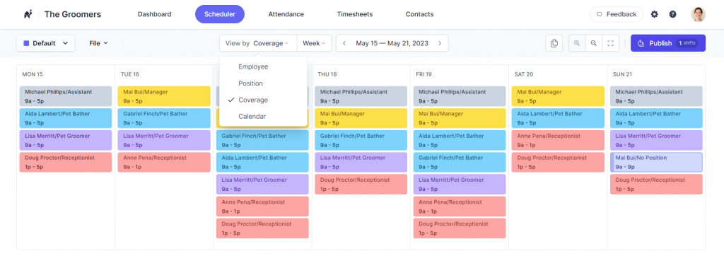 schedule employees on Camelo based on various requirements to resolve scheduling issues